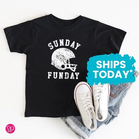 Sunday Funday Football Toddler T-Shirt, Kids Graphic Tees, Funny Game Day Toddler T-Shirt TODDLER SHORT SLEEVE TEE BELLA CANVAS 3001T