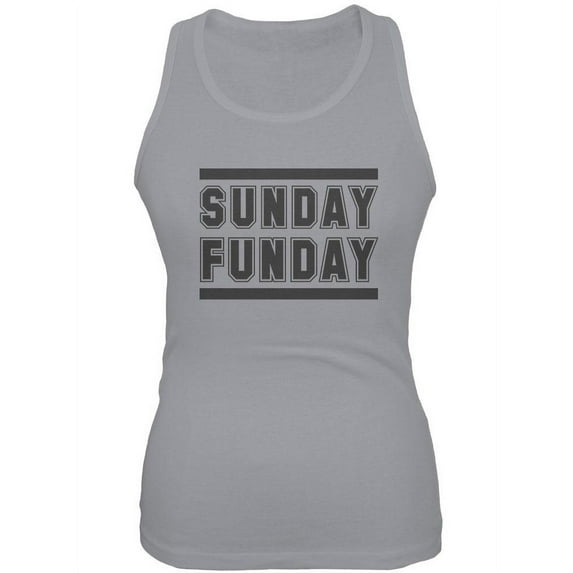 Sunday Funday Grey Soft Juniors Tank Top - Medium