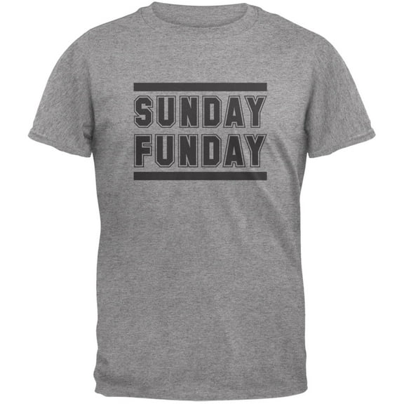 Sunday Funday Heather Grey Adult T-Shirt - 2X-Large