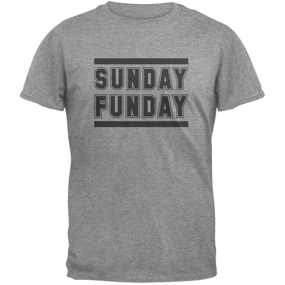 Sunday Funday Heather Grey Adult T-Shirt - X-Large