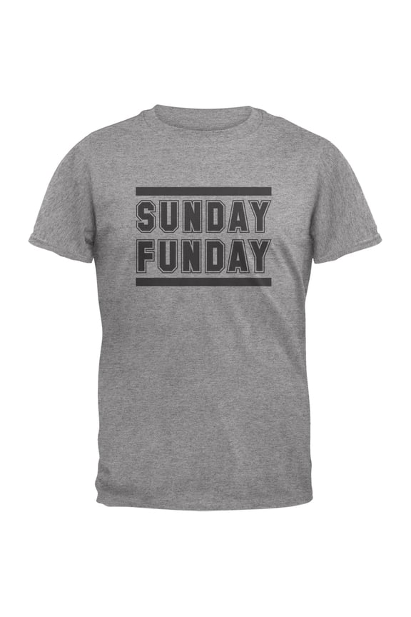 Sunday Funday Heather Grey Adult T-Shirt - X-Large