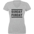 thumbnail image 1 of Sunday Funday Juniors V-Neck T Shirt Heather LG, 1 of 1