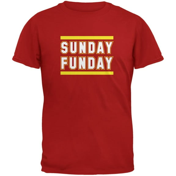 Sunday Funday Kansas City Red Adult T-Shirt - Small