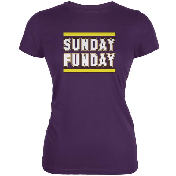 Sunday Funday Minnesota Purple Juniors Soft T-Shirt - Small