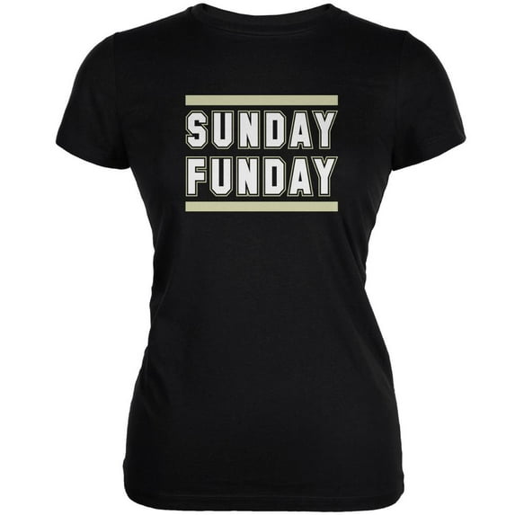 Sunday Funday New Orleans Black Juniors Soft T-Shirt - 2X-Large