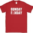 thumbnail image 1 of Sunday Funday T-Shirt Funny Drinking Beer Weekend Humor Gift Tee - Red, L, 1 of 1
