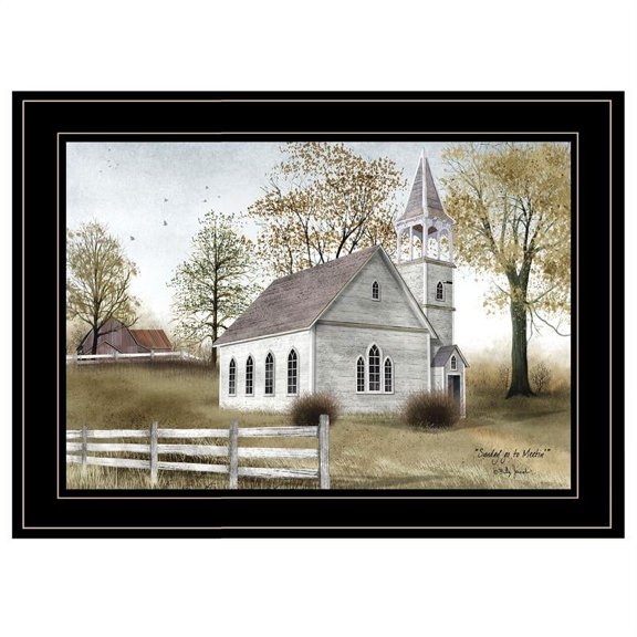 Trendy Decor4U "Sunday Go To Meetin" By Billy Jacobs, Ready to Hang Framed Print, Black Frame