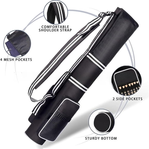 Sunday Golf Bag with 6 Carry Pockets, Beginner Golf Club Bag with Adjustable Wide Comfort Strap, Foldable Golf Bag for Driving Range