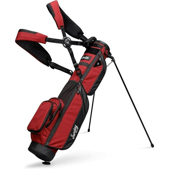 Sunday Golf Loma XL Bag - Lightweight Golf Bag with Strap and Stand Easy to Carry Pitch n Putt Golf Bag Golf Stand Bag for The Driving Range, Par 3 and Executive Courses, 3.4 pounds (Ron Burgundy)