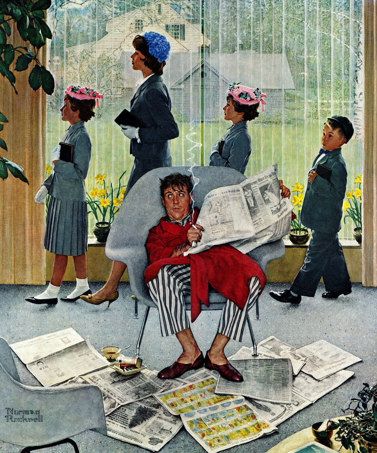 Marmont Hill 'Sunday Morning' by Norman Rockwell Painting Print On Canvas, 36 x 30