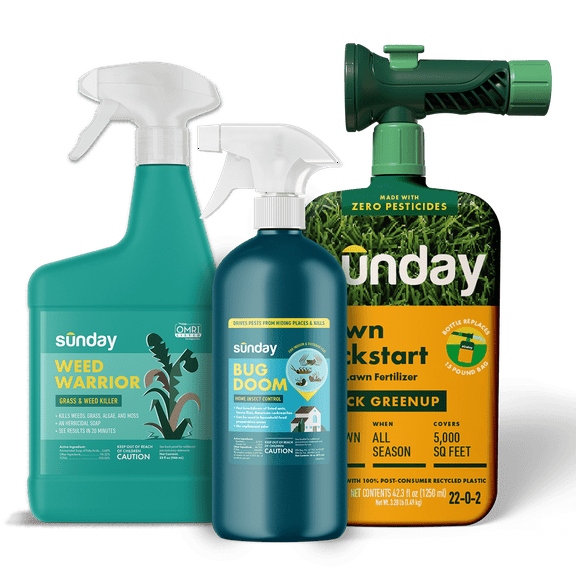 Sunday New Homeowner Kit: Lawn Kickstart + Weed Warrior + Bug Doom 5,000 sq. ft.