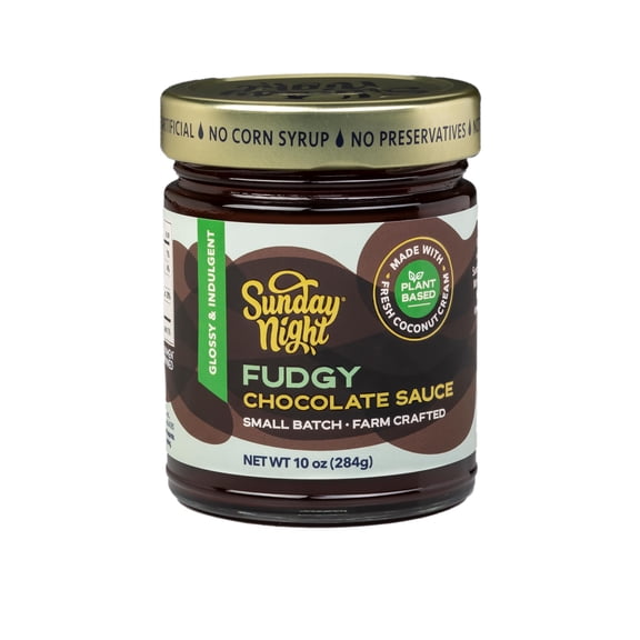 Sunday Night - Fudgy Chocolate Sauce Vegan - 10 Oz, Case of 6
