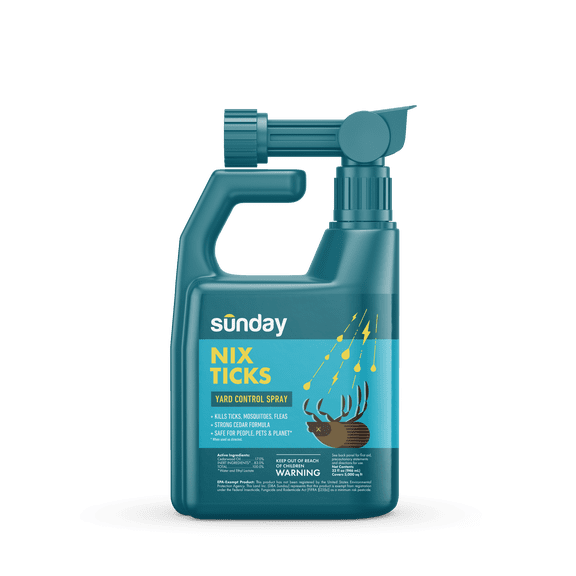 Sunday Nix Ticks Plant-Based Bug Control Spray & Repellent 32 fl oz, 5000 sq ft