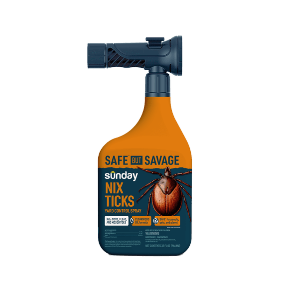 Sunday Nix Ticks Plant-Based insect Control Spray & Repellent 32 fl oz, 5,000 sq ft