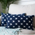 thumbnail image 1 of Sunday Praise Chenille Star Patriotic Lumbar Pillow Cases 12x20 Inches for Couch Sofa Bed July 4th Pack of 2 (Blue), 1 of 4