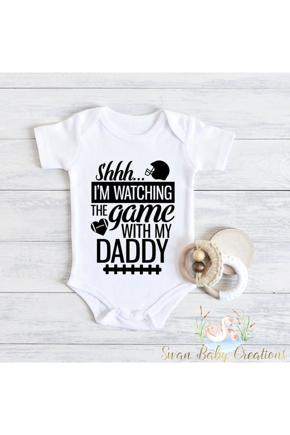 Sunday'S Are For Football With Daddy Baby, Cute Football Baby Outfit, Baby Shower Gift For Sports Fans, Football Baby Outfit, Gift For Dad Cute Baby Onesie, BABY BODYSUIT LAT 4424