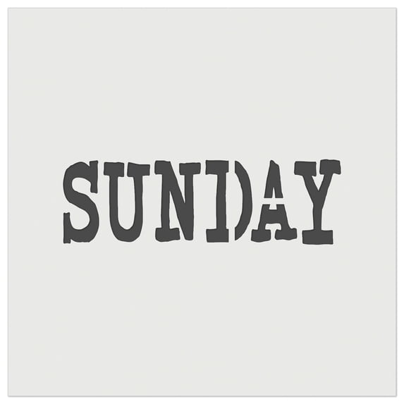 Sunday Text DIY Cookie Wall Craft Stencil - 9.0 Inch