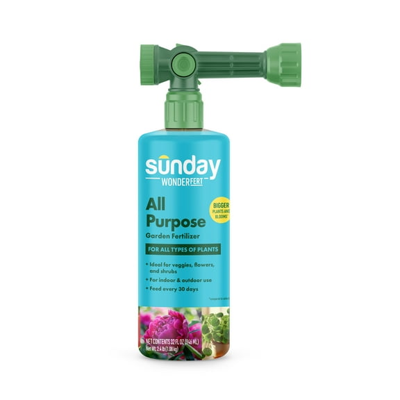 Sunday WonderFert All-Purpose Garden Nutrients, 32 oz, (10-2-6), Covers up to 500 Sq. ft.