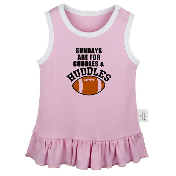 Sundays are for Cuddles & Huddles Funny Dresses For Baby, Newborn Babies Skirts, Infant Princess Dress, 0-24M Kids Graphic Clothes (Pink Sleeveless Dresses, 6-12 Months)