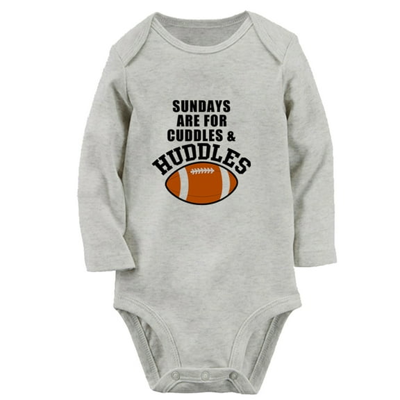Sundays are for Cuddles & Huddles Funny Rompers, Newborn Baby Unisex Bodysuits, Infant Jumpsuits, Toddler 0-12 Months Kids Long Sleeves Oufits (Gray, 0-6 Months)