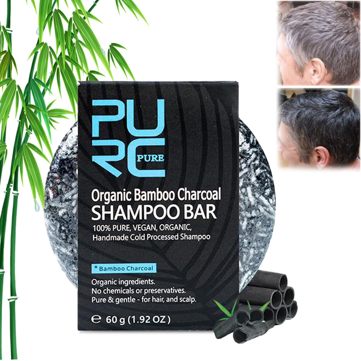 Sundaz Pure Gray Hair Reverse Bar, Purc Gray Hair Reversing Shampoo