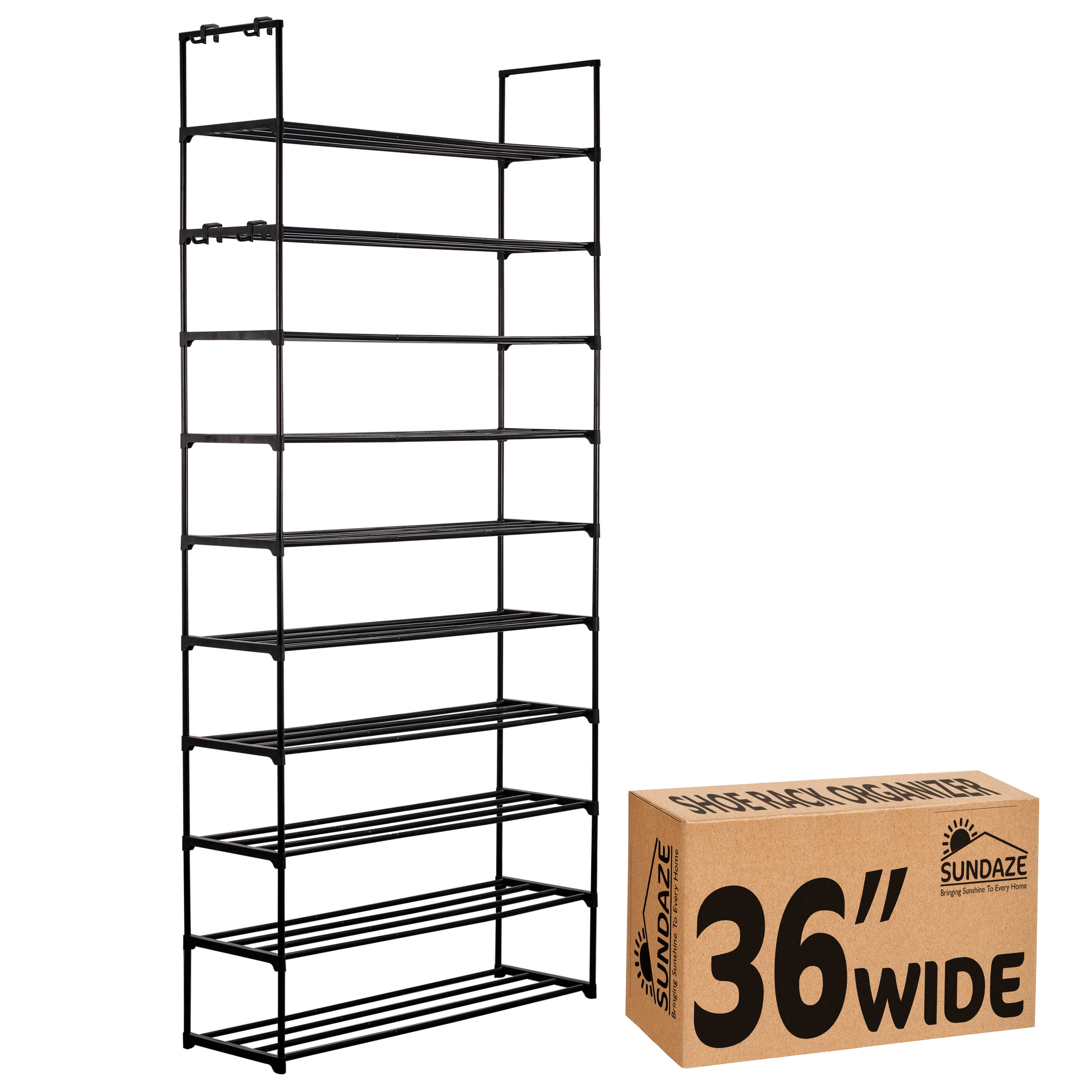 SunDaze Shoe Rack, 10 Tier Metal, Holds Up to 50 Pairs - Walmart.com