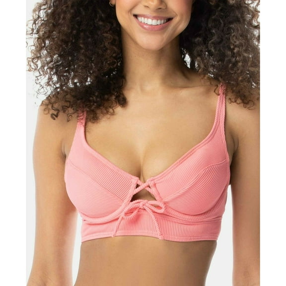 Sundazed CORAL OASIS Sonia Tie-Front Bikini Swim Top, US 34C, UK 34C