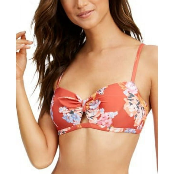 Sundazed TERRACOTTA Beka Printed Bow Bikini Swim Top, US 34D, UK 34D