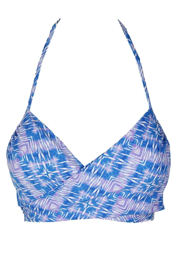 Turner Blue Printed Simone Bra-Sized Underwire Wrap Bikini Top 36C