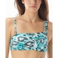 thumbnail image 1 of Sundazed Women's Blue Snake-Print One Shoulder Bikini Top, 1 of 2