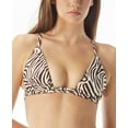 thumbnail image 1 of Sundazed Women's Brown Layla Zebra-Print Strappy-Back Bikini Top, 1 of 4