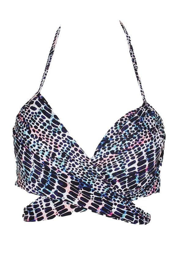 Womens Simone Bra-Sized Wrap Bikini Top, Jungle Queen, 34C