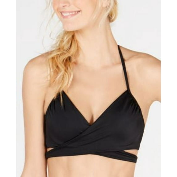 Sundazed Womens Bra Sized Underwire Wrap Bikini Top,Black,34 C