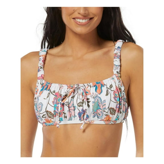 Sundazed Womens Ledia Floral Print Shirred Bikini Swim top