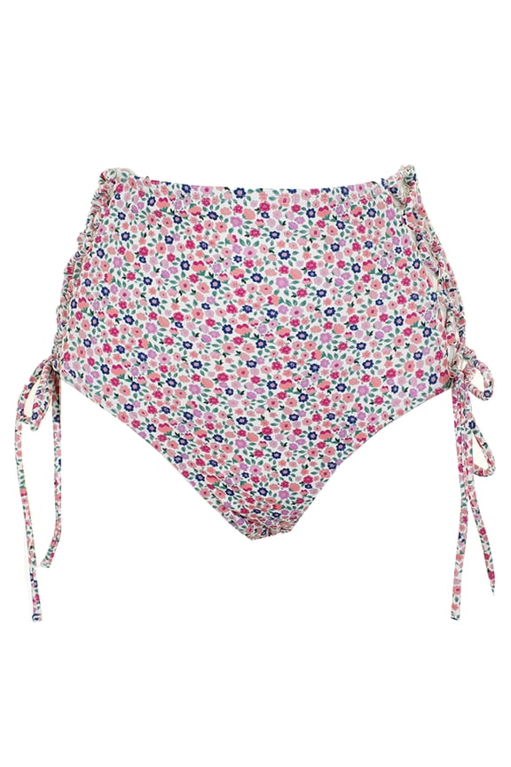 Womens Pink Stella Printed Strappy High-Waist Bikini Bottom XS