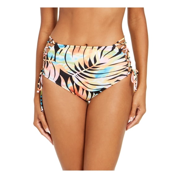 Sundazed Womens Stella Printed High Waist Swim Bottom Separates Orange S