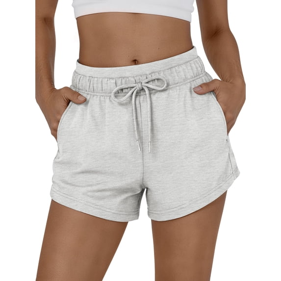Sundazz Womens Sweat Shorts High Waisted Running Gym Workout Shorts Summer Casual Shorts with Pockets,White-Floral,M