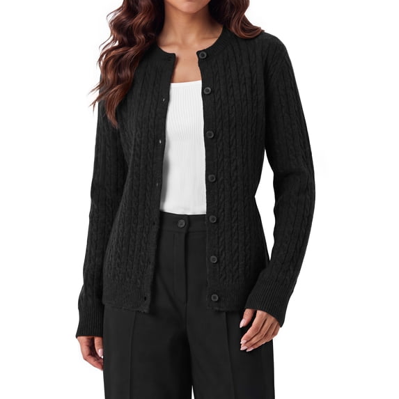 Sundazz Cable Knit Cardigan Sweaters for Women Long Sleeve Button Down Sweaters Fall Winter Clothes