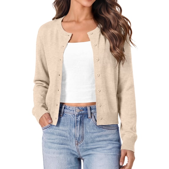 Sundazz Women's Long Sleeve Cardigan Sweaters Lightweight Button Up Sweaters Knit Fall Tops Fashion Clothes