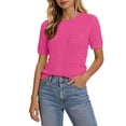 thumbnail image 1 of Sundazz Womens Short Sleeve Tops Lightweight Cable Knit Summer Sweater Dressy Casual Shirts, XS-XL, 1 of 7
