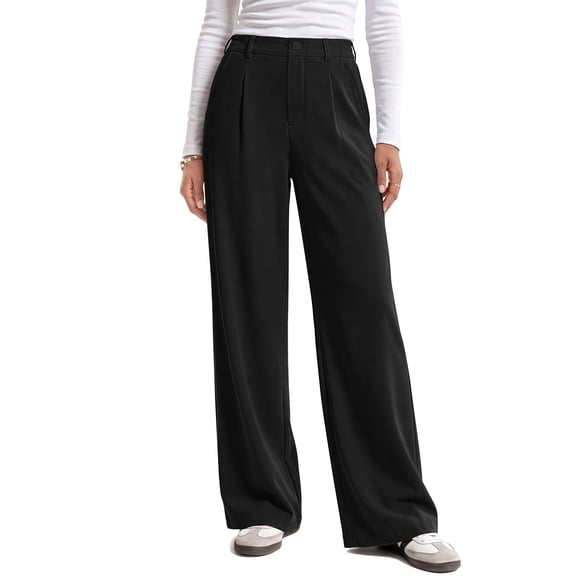 Sundazz Wide Leg Pants Woman Stretchy Waffle Knit Work Pants High Waisted Dress Pants Business Casual Trousers