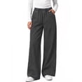 thumbnail image 1 of Sundazz Women's Stretchy Wide Leg Jeans Elastic Waist Knit Denim Pants with Seamed Front, 1 of 7