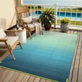 thumbnail image 1 of SUNDEREY Outdoor Rug 5'x8', Waterproof Reversible Plastic Straw Mat for Patio, RV & Camping - Lightweight Carpet for Deck, Balcony & Backyard, Teal, 1 of 9