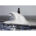 thumbnail image 1 of Sunderland Tyne & Wear England - Waves Crashing Into A Pier & Lighthouse Poster Print, 1 of 1