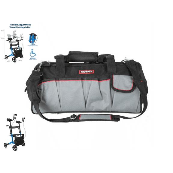 Sunderwell 18 inch Wide Soft Multifunctional Electric Wheelchair Tool Bag Gate Mouth