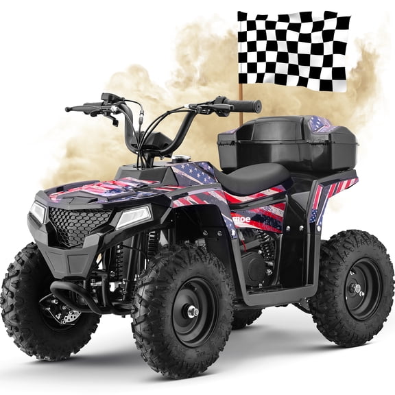 All-Terrain Off Road 4 & Wheelers Ride on Toys,Powerful Toy Vehicle,Variable Speeds,25 Miles Range,Parent Control,Suspension,Disc Brake,Perfect Gift(Flag)