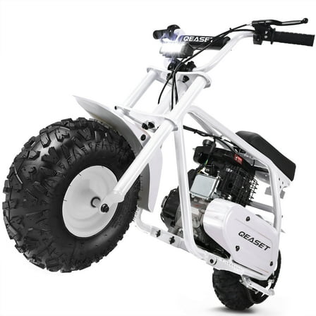Sunderwell 99CC MB001 Gasoline Mini Dirt Bike,4-Stroke 18MPH Off Road Motorcycle, Weight Support Up to 200 LBS - White