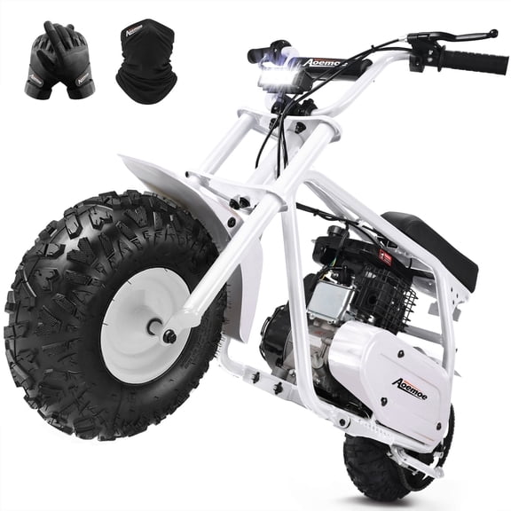 Sunderwell 99cc Gas-Powered Mini Dirt Bike for Adults, Off-Road Motorcycle with LED Lights & Disc Brake, 34.5 KM/H, Max Load 200 lbs,Age 13+