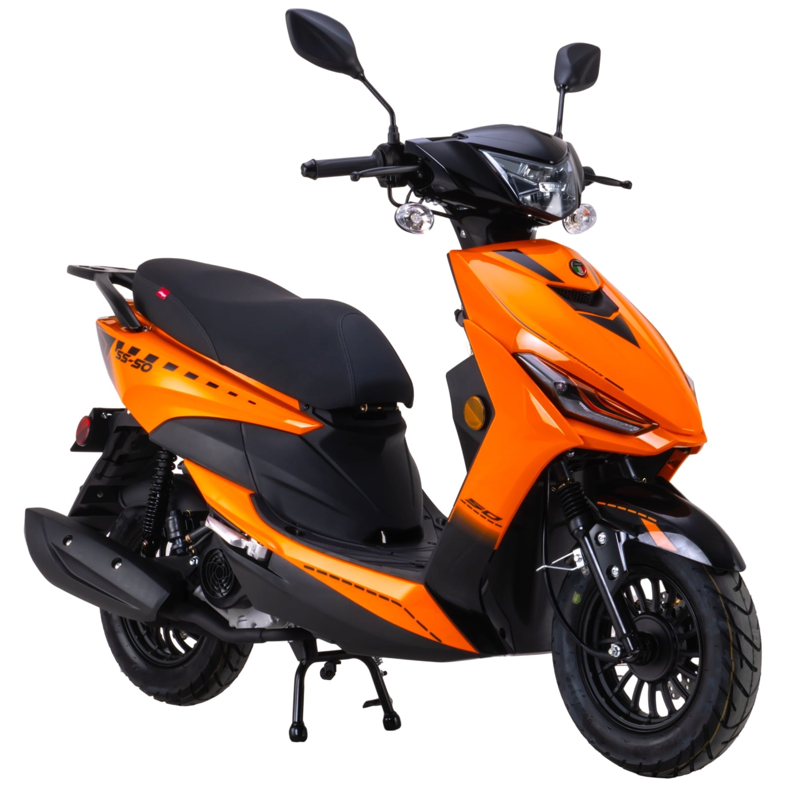 Sunderwell Brand 200 Gas Moped Adult Gas Street Moped with 10" Wheels! LED Headlight!