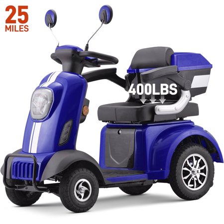 Sunderwell Large Electric 4-Wheel Mobility Scooter, (XW-E05) Heavy Duty Wheelchair Device 400 LBS Capacity for Seniors & Adults, Assembled in US, Ready to Ride
